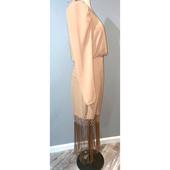 Lulu's Love at Dusk Women’s One-Shoulder Asymmetrical Fringe Midi Dress size M - Picture 5 of 11
